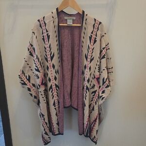 Flying Tomato Aztec Patterned Open Front Sweater